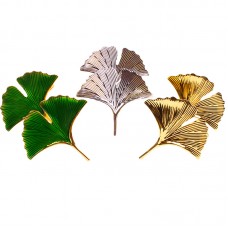 100PCS wedding hotel metal meal ginkgo leaf napkin ring