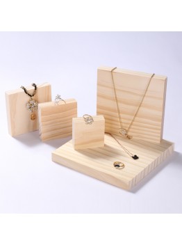 Solid wood square ring bracelet necklace jewelry display stand